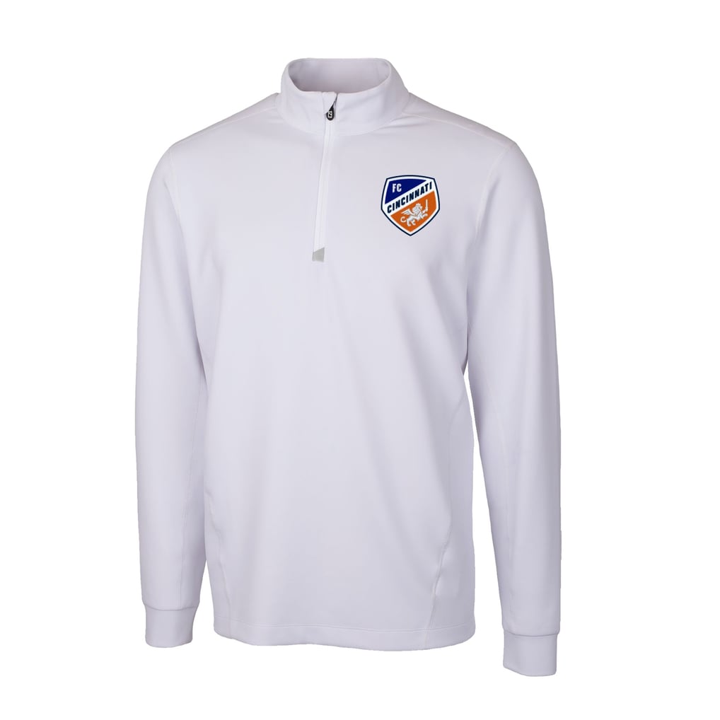  FC Cincinnati Cutter & Buck Traverse Stretch Eco Quarter-Zip Pullover Top - White